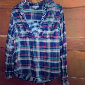 Plaid quarter button up.